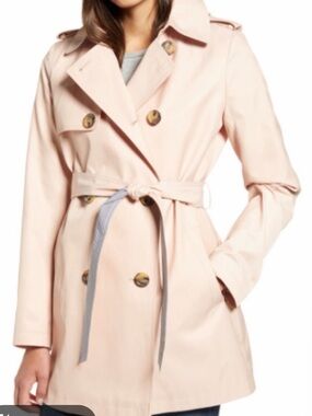 Sam Edelman Light Pink Women's sz medium Trench Coat with Belt NWT